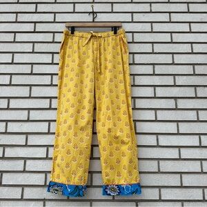 Printfresh Pencil & Paper Co Zinnia Organic Cotton Floral Pajama Pants Yellow S